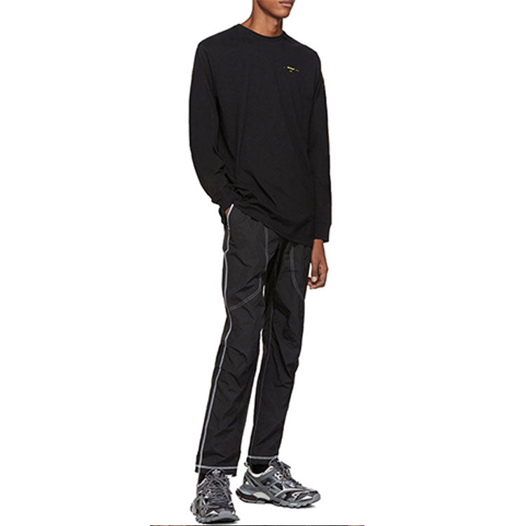 Off-White Cotton Logo Printing Long Sleeves Black OMAB001F191850101060
