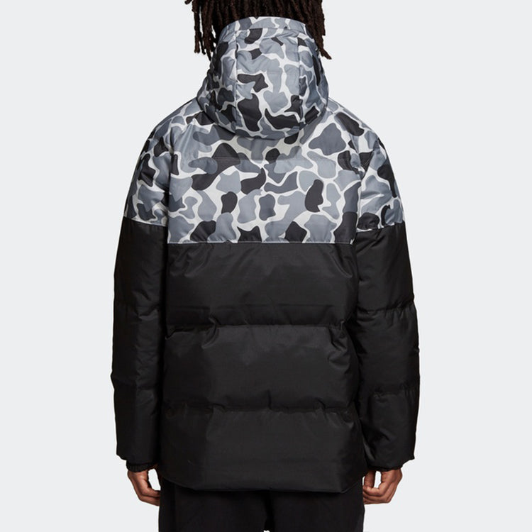 adidas Neo COLOR BLOCK JKT Mens Black Down Jacket Thick Cot Running Jas Sport Kleding Mannelijke Wind-proof Hoodies DP8551