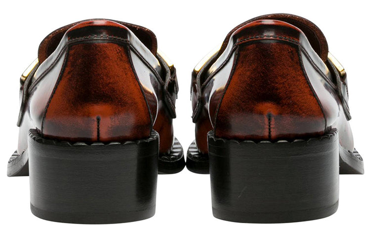 (WMNS) PRADA Woven 40mm Loafers 'Brown' 1D193M_P39_F0049