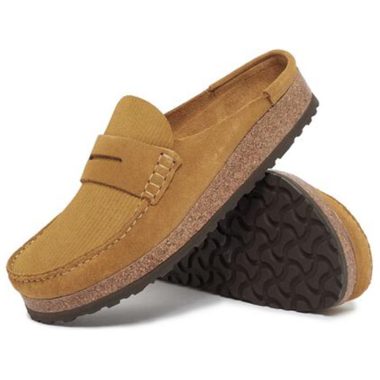 Birkenstock Naples Suede Leather 'Corduroy Cork Brown' 1025472