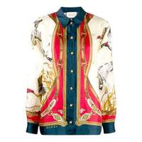 Gucci Bird Print Shirt 'Ivory Red' 590103-ZACQ2-9403