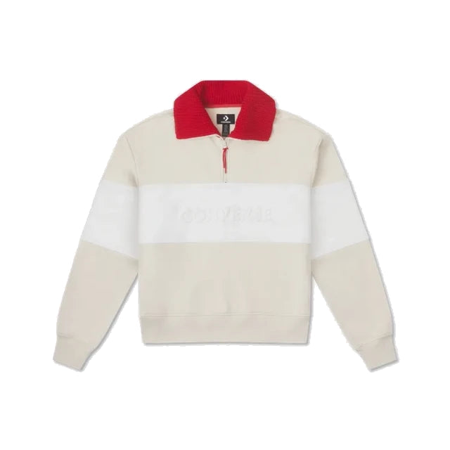 (WMNS) Converse YOTD Half-Zip Crew Sweater Asia Sizing 'Beige' 10026812-A01