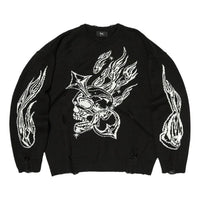 Thug Club Chrome Skull Knit Sweater 'Black' TC26KN0602