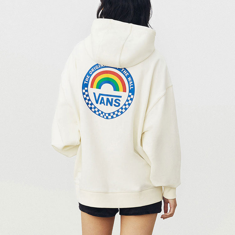 (WMNS) Vans Anaheim Rainbow Oversized Hoodie 'White' VN0A5AUEFS8