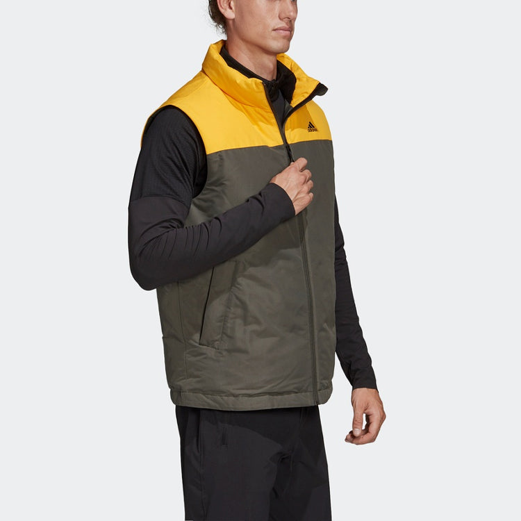 adidas Down Vest CB Outdoor protection against cold Stay Warm Stand Collar Brown FS0034