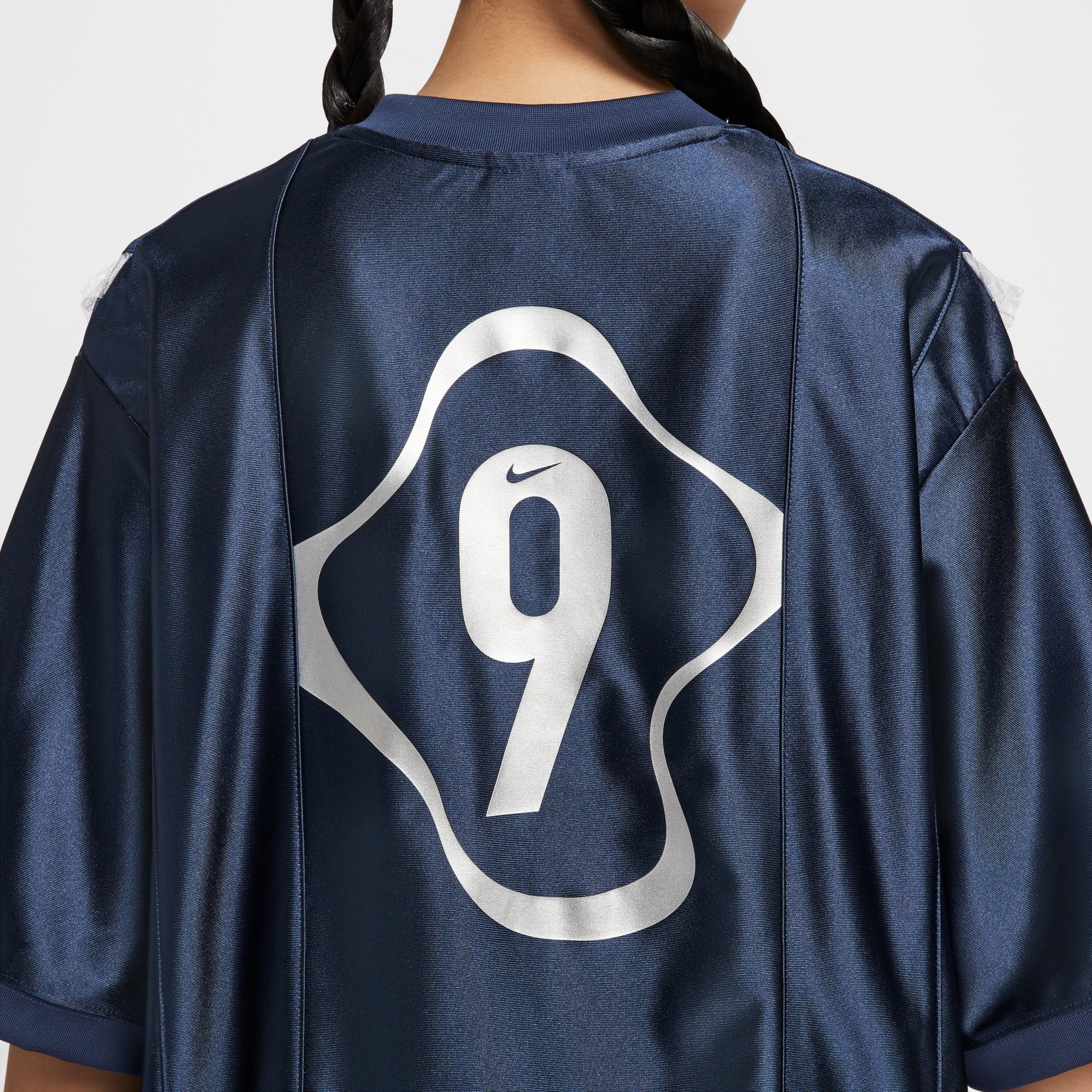 (WMNS) Nike Short Patterned Knit Jersey Relaxed Fit 'Midnight Blue' II1939-410