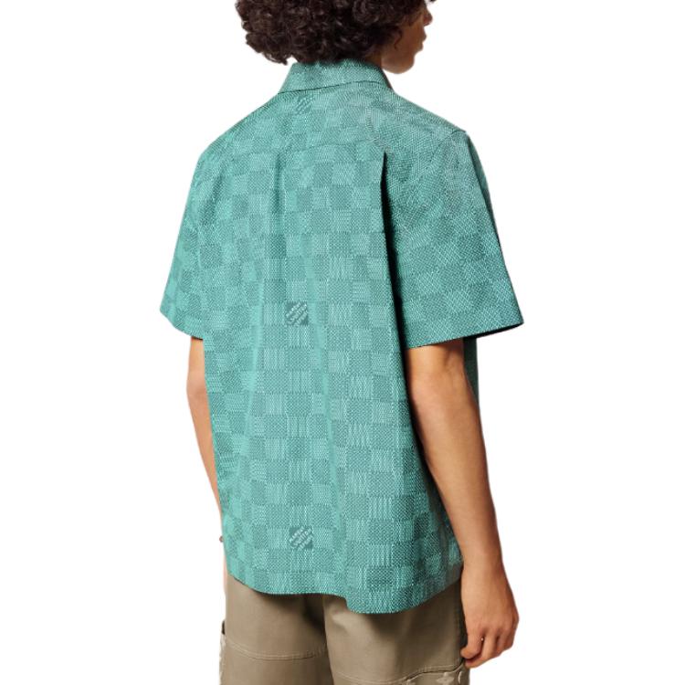 LOUIS VUITTON Printed Cotton Shirt 'Teal' 1AFQXX