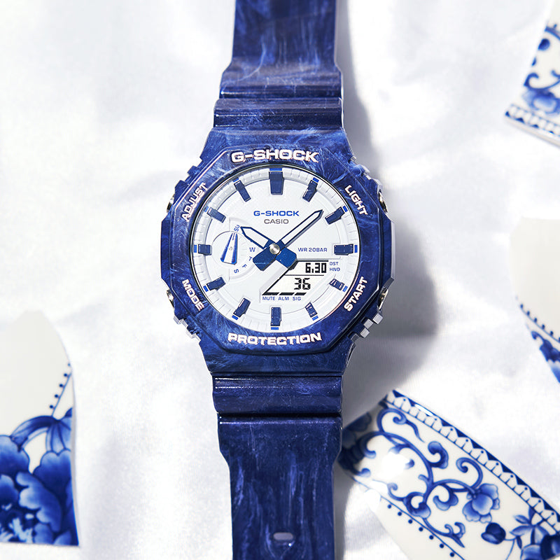 CASIO G-Shock Analog-Digital 'Blue' GA-2100BWP-2APFQ