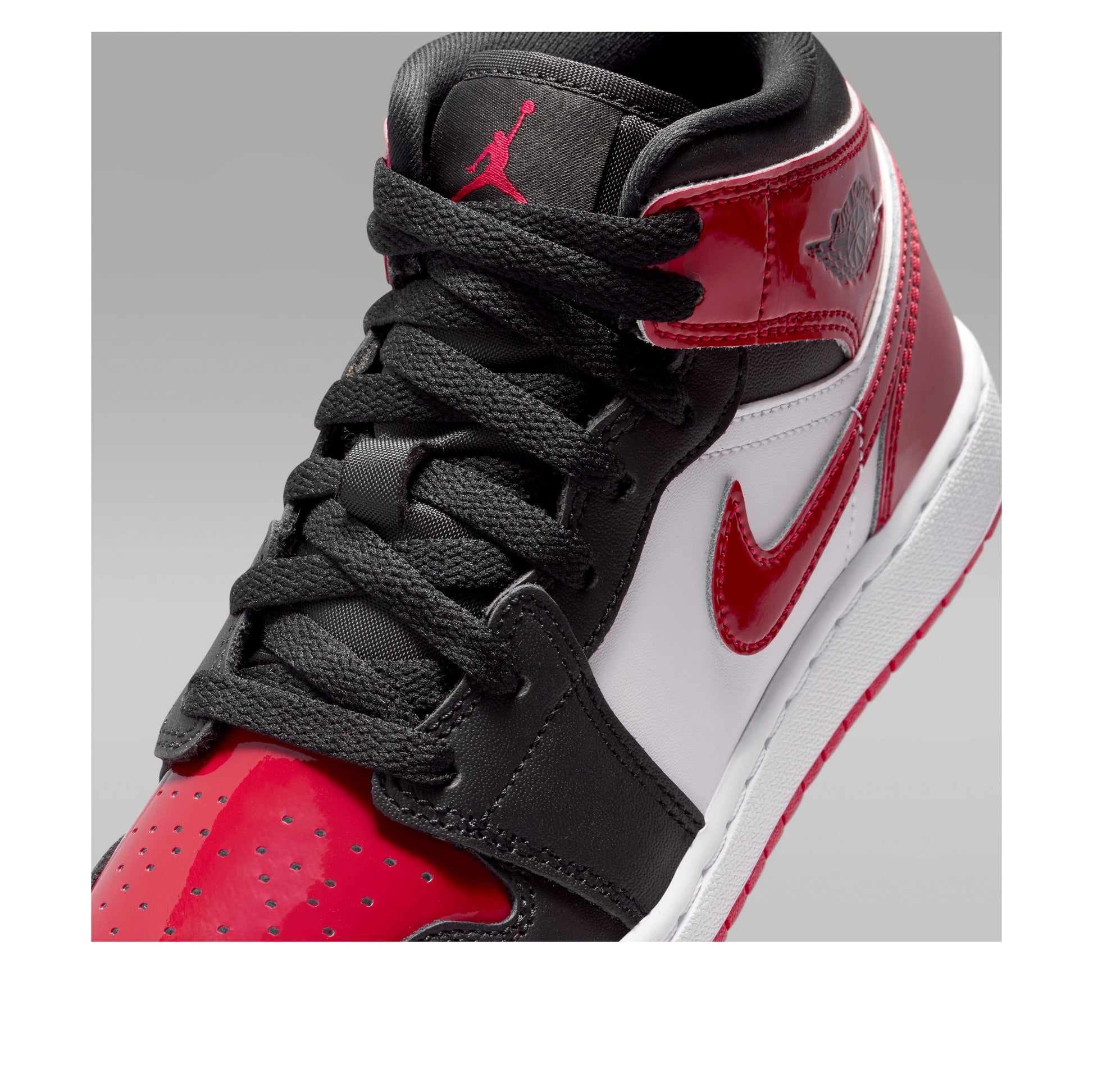 (GS) Air Jordan 1 Mid 'Patent Bred Toe' HV4399-006