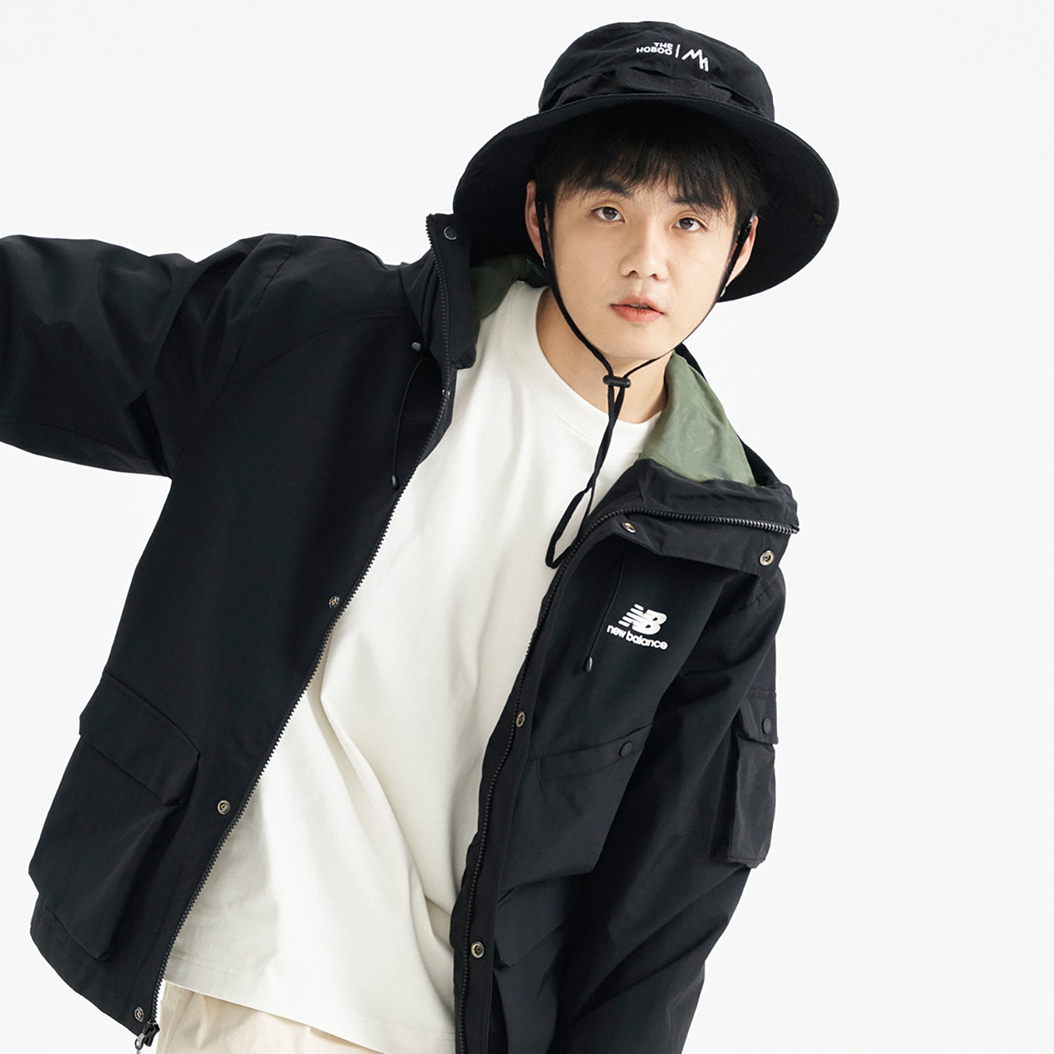 New Balance Logo Sportswear Hooded Jacket Asia Sizing 'Black' AMJ31320-BK