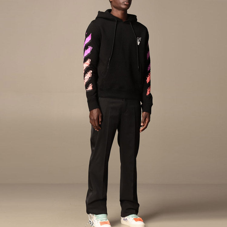 Men's Off-White Stripe Drawstring Black OMBB034R21FLE00310