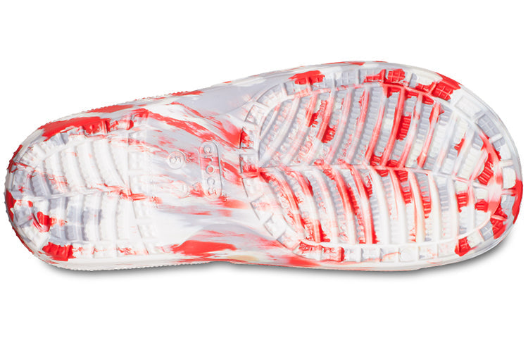 Crocs Classic Clog Marble Beach Unisex Red White Slippers 'Red White' 206879-884