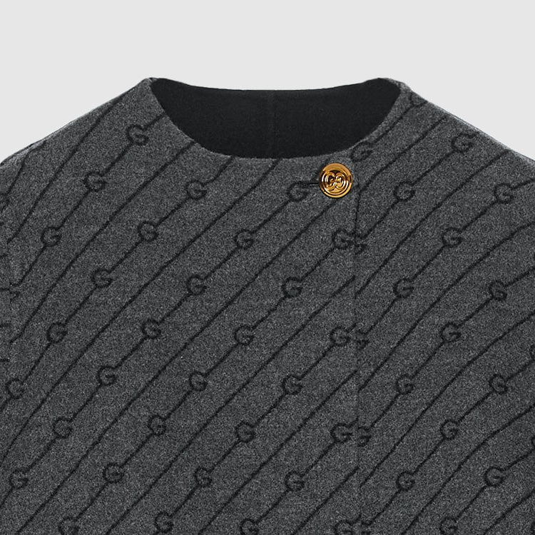 (WMNS) Gucci Reversible Diagonal G Wool Coat 'Black' 746532-ZANAX-1189