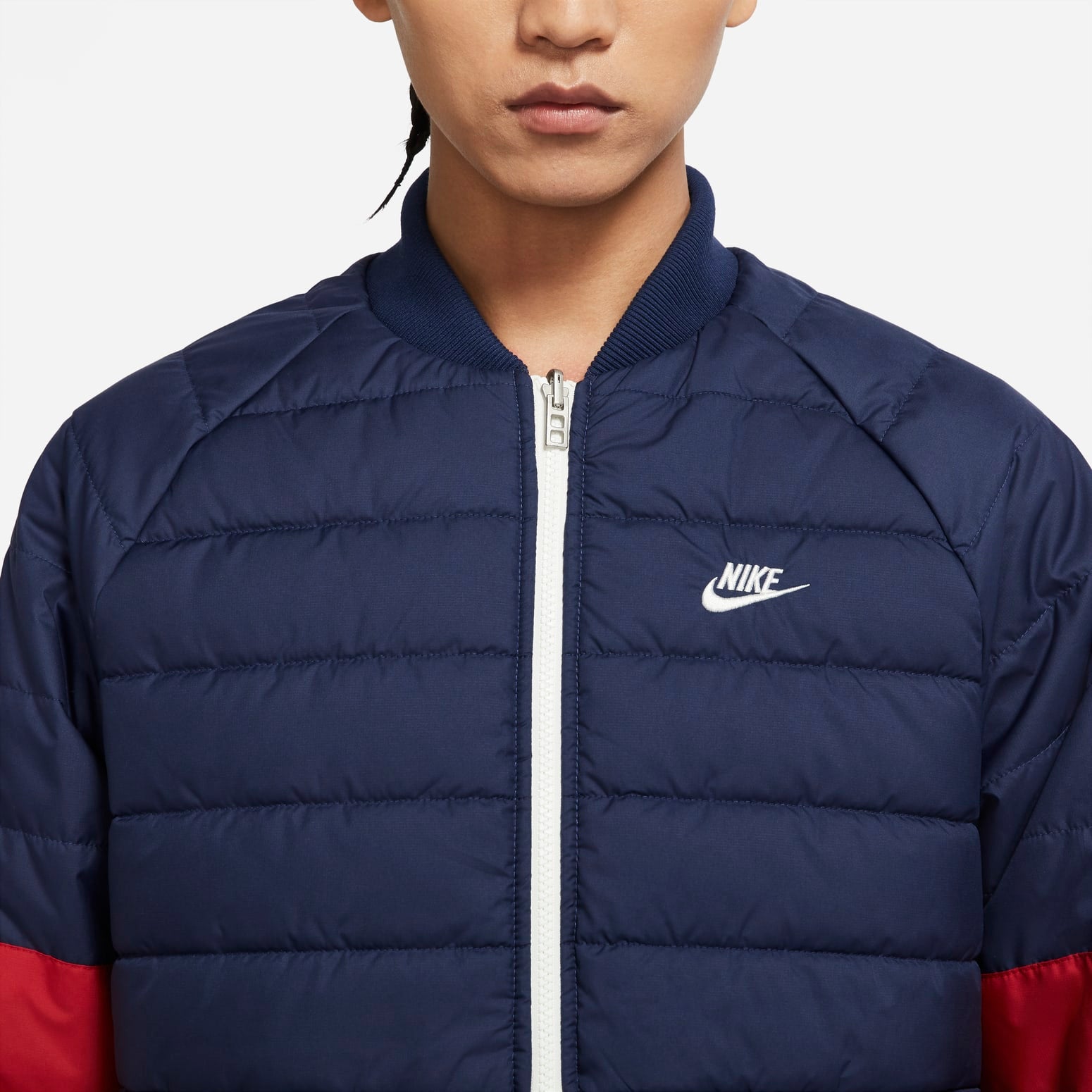 Nike Sportswear Therma-FIT Legacy Reversible Bomber Jacket 'Red Blue' DD6850-687