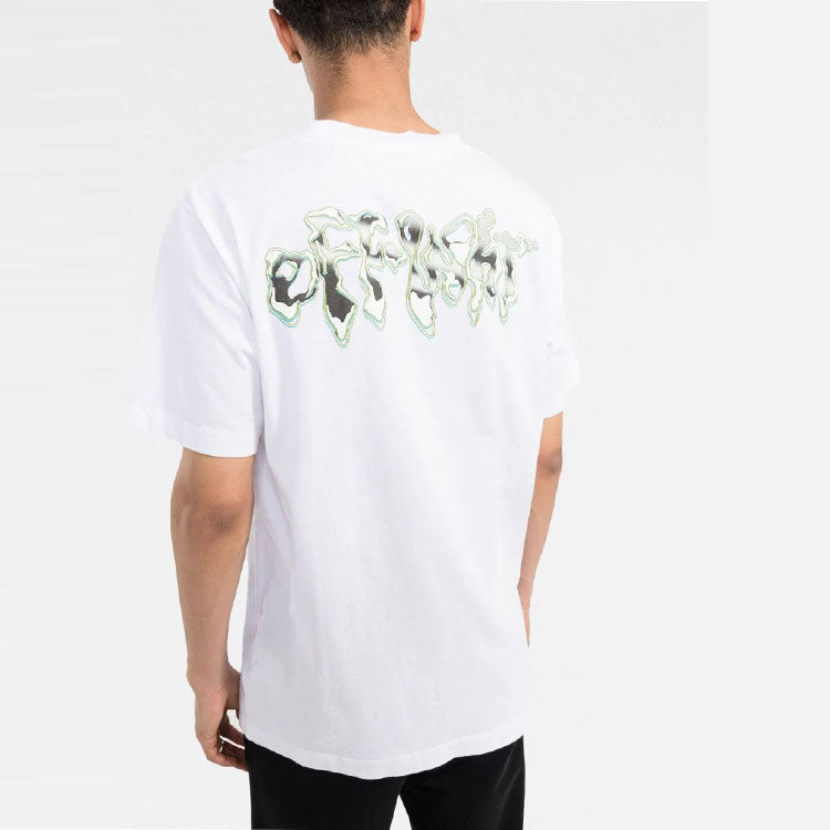 Men's Off-White SS22 Chest Classic Arrow Alphabet Printing Short Sleeve White T-Shirt OMAA027S22JER0150110