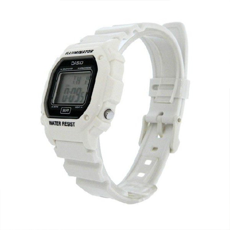Casio Retro Stylish Digital Cube Watch 'Black White' W-215H-1AJH&-F-108WHC-7ACF