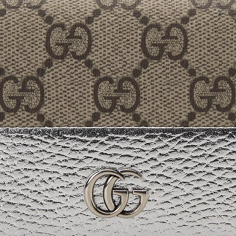 (WMNS) Gucci GG Marmont Card Case Wallet 'Silver' 658610-AAC1H-8161