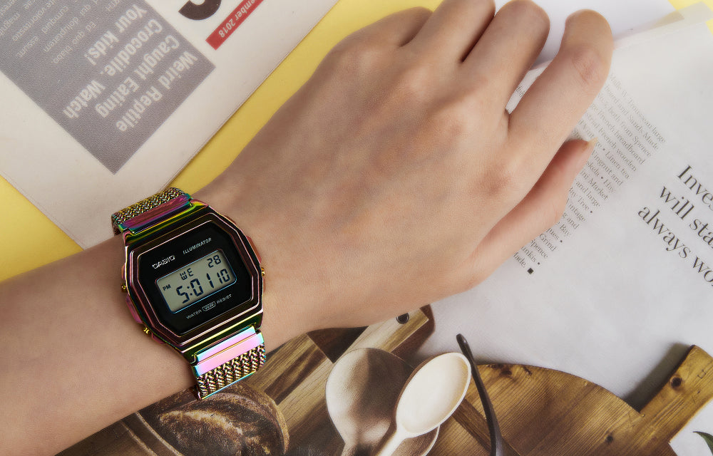 CASIO Vintage Premium Digital Watch 'Rainbow Special box ' A1000PRW-1PR