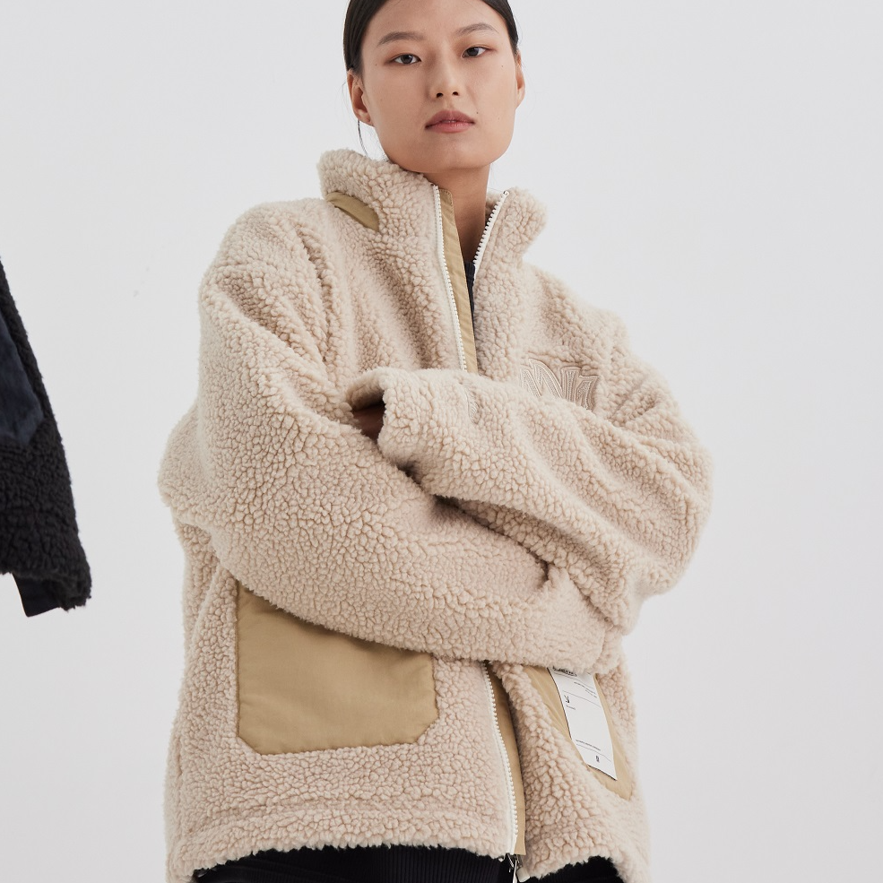 Mitchell & Ness Branded Sherpa Fleece Jacket 'Off White' MNGMAWTOWJ022-OFW