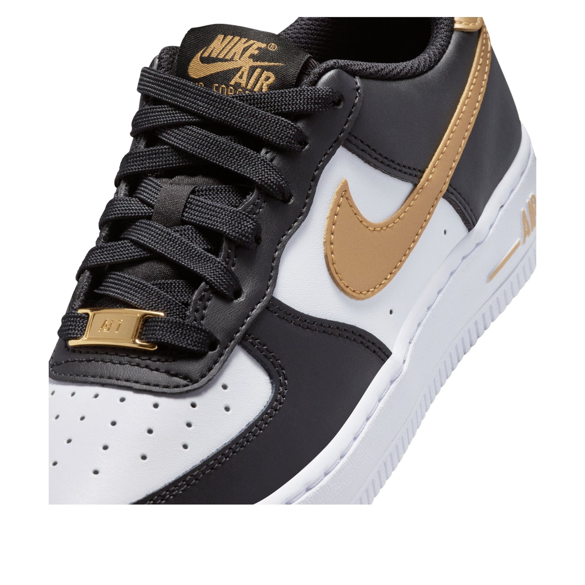 (GS) Nike Air Force 1 Low 'Black White Metallic Gold' CT3839-009