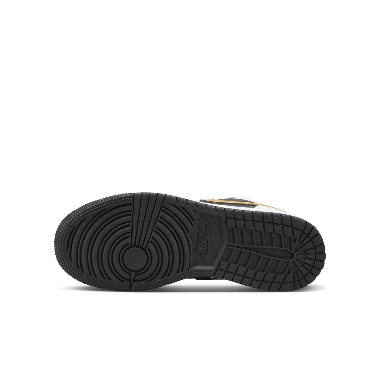 (GS) Air Jordan 1 Low 'White Black Metallic Gold Swoosh'  553560-172
