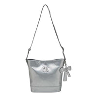 (GS) MLB Shoulder Crossbody Bag Embossed Faux Leather 'Silver' 7ACRM066N-50SIS