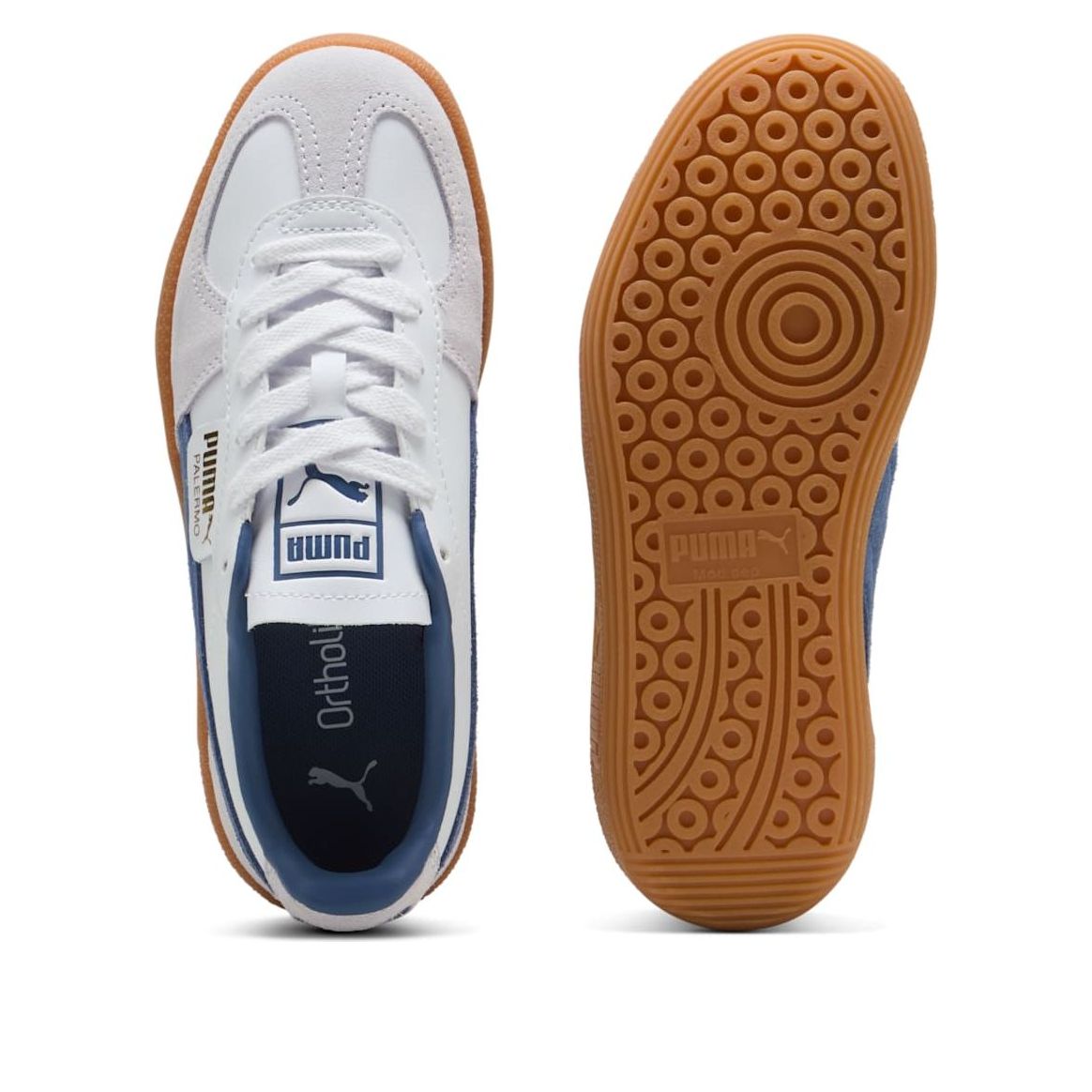 (GS) PUMA Palermo Leather 'White Dark Indigo' 397275-11
