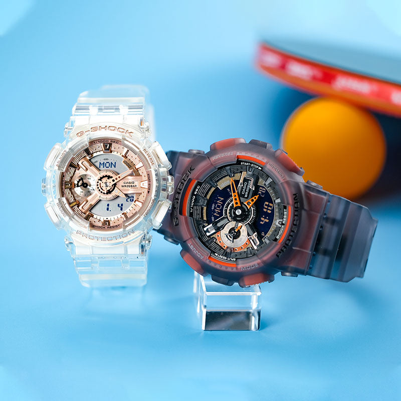 CASIO G-Shock Analog-Digital 'Black White' GA-110LS-1APR&GMA-S110SR-7APR