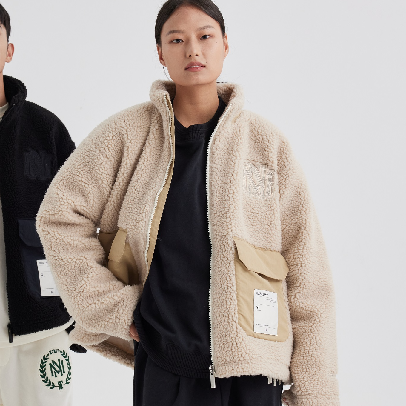Mitchell & Ness Branded Sherpa Fleece Jacket 'Off White' MNGMAWTOWJ022-OFW