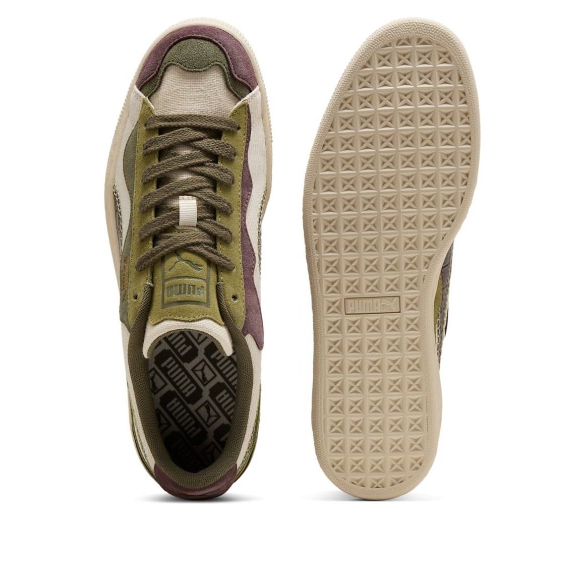 PUMA Basket Trippy Camo 'Alpine Snow Loden Green Chocolate Brown' 408345-01
