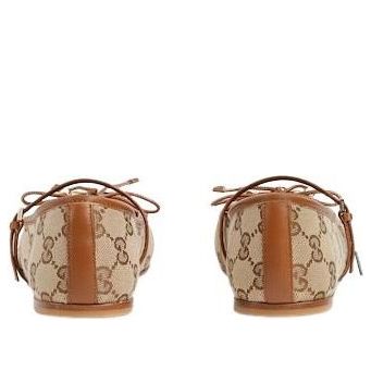 (WMNS) Gucci 26 Horsebit Ballet Flat 'Beige Brown' 814321-FAD6C-9745
