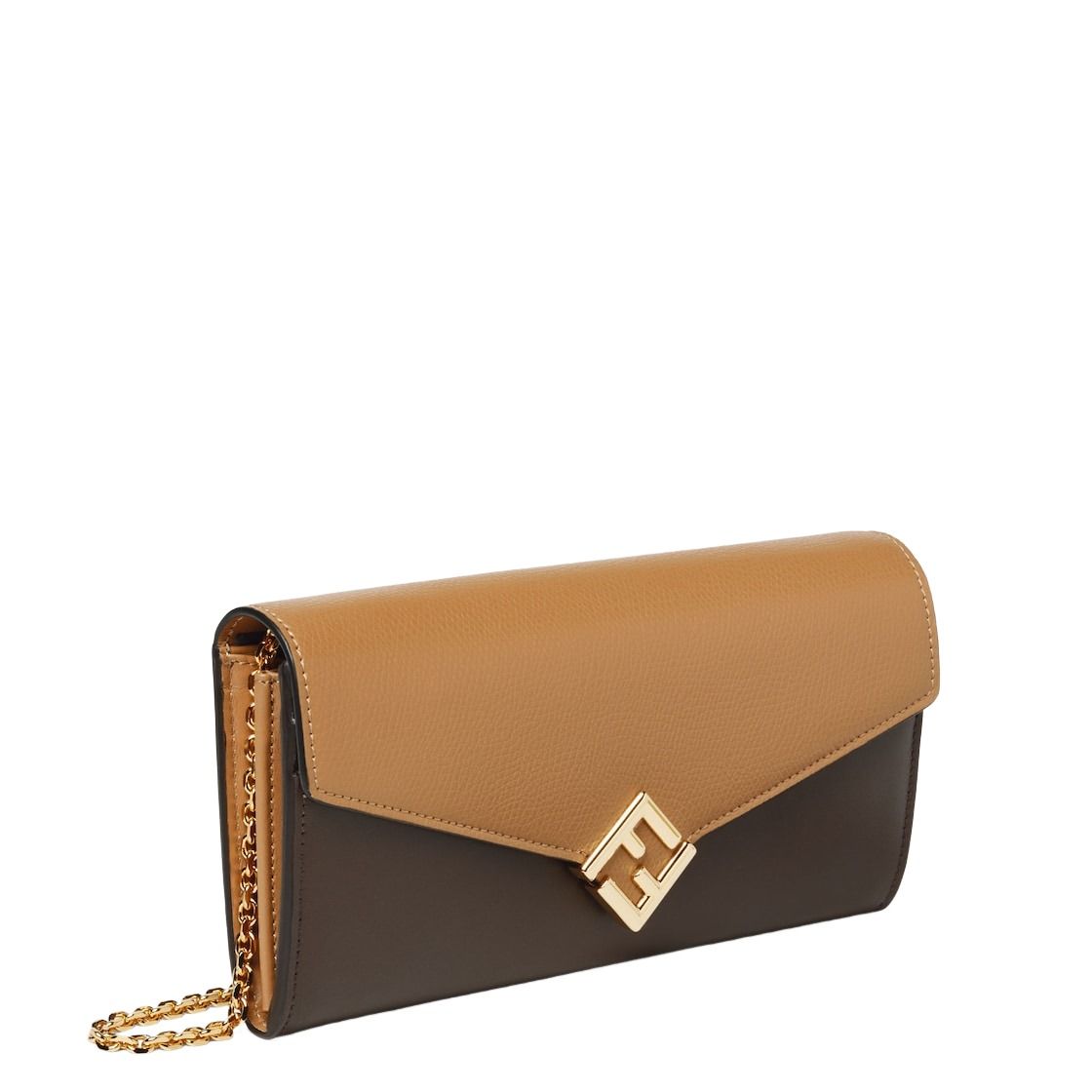(WMNS) Fendi FW25 FF Diamonds Continental With Chain 'Brown Beige' 8M0365ALV4F1UJ9
