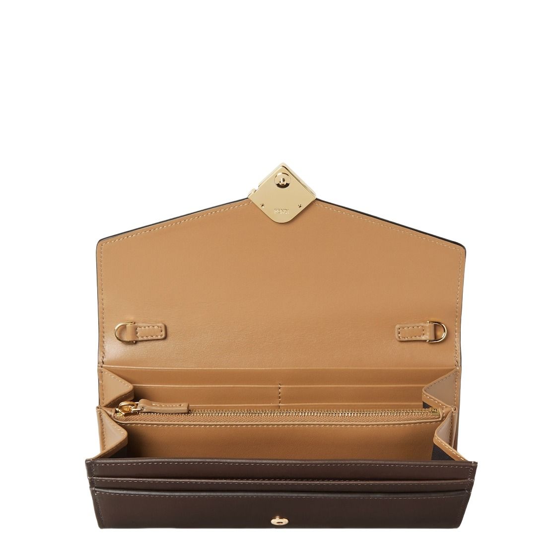 (WMNS) Fendi FW25 FF Diamonds Continental With Chain 'Brown Beige' 8M0365ALV4F1UJ9