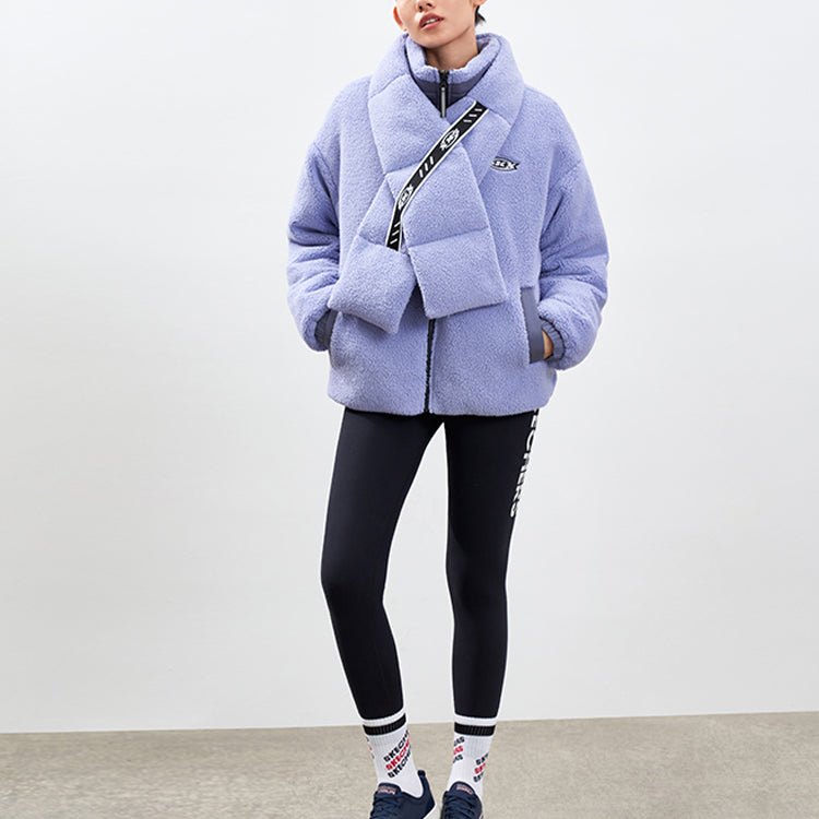 (WMNS) Skechers SKX Reversible Down Jacket 'Black Grey Purple' P421W003