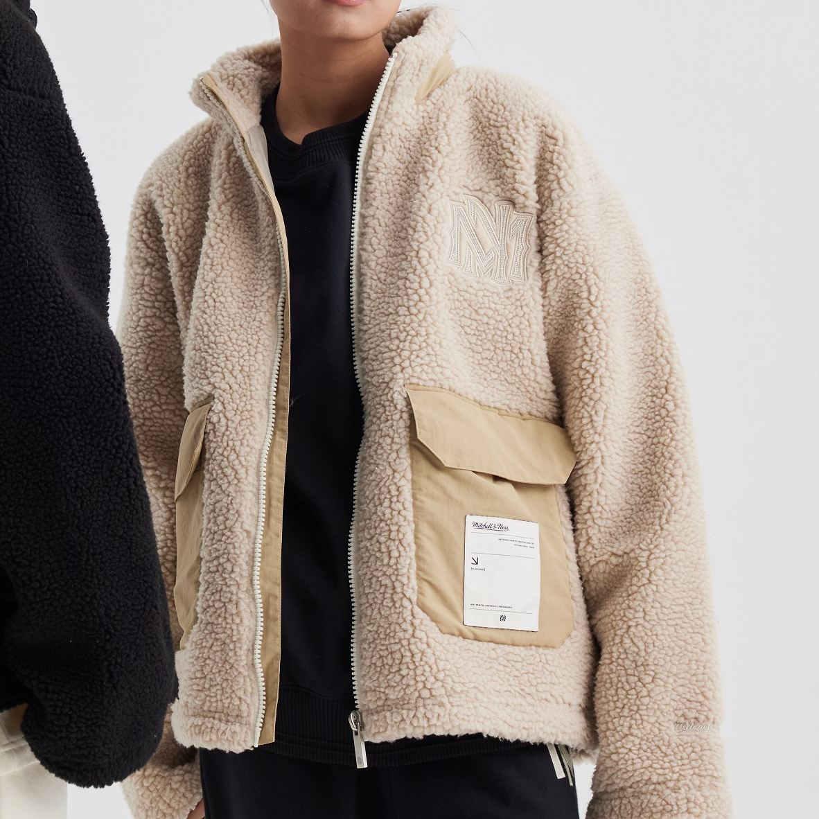 Mitchell & Ness Branded Sherpa Fleece Jacket 'Off White' MNGMAWTOWJ022-OFW
