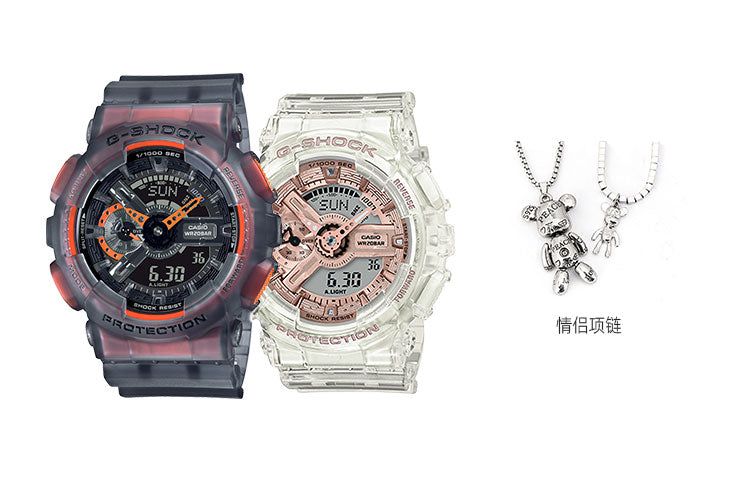 CASIO G-Shock Analog-Digital 'Black White' GA-110LS-1APR&GMA-S110SR-7APR