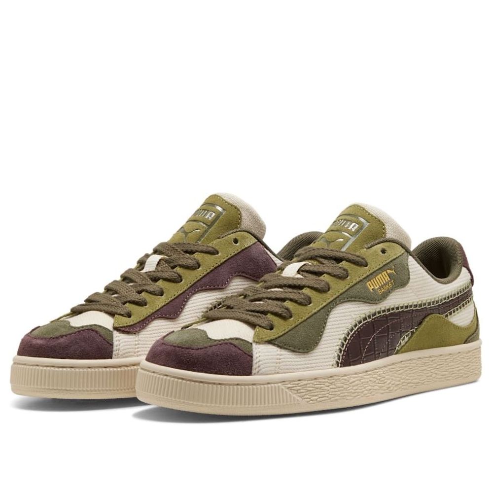PUMA Basket Trippy Camo 'Alpine Snow Loden Green Chocolate Brown' 408345-01