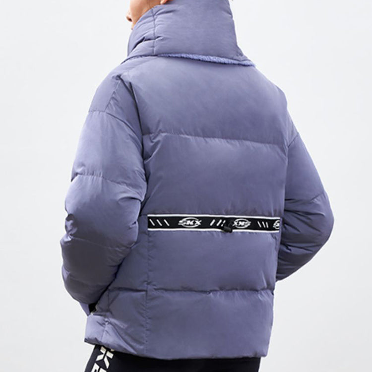 (WMNS) Skechers SKX Reversible Down Jacket 'Black Grey Purple' P421W003