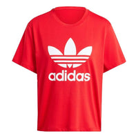 (WMNS) adidas Adicolor Trefoil Boxy T-shirt Asia Sizing 'Red' IY4690