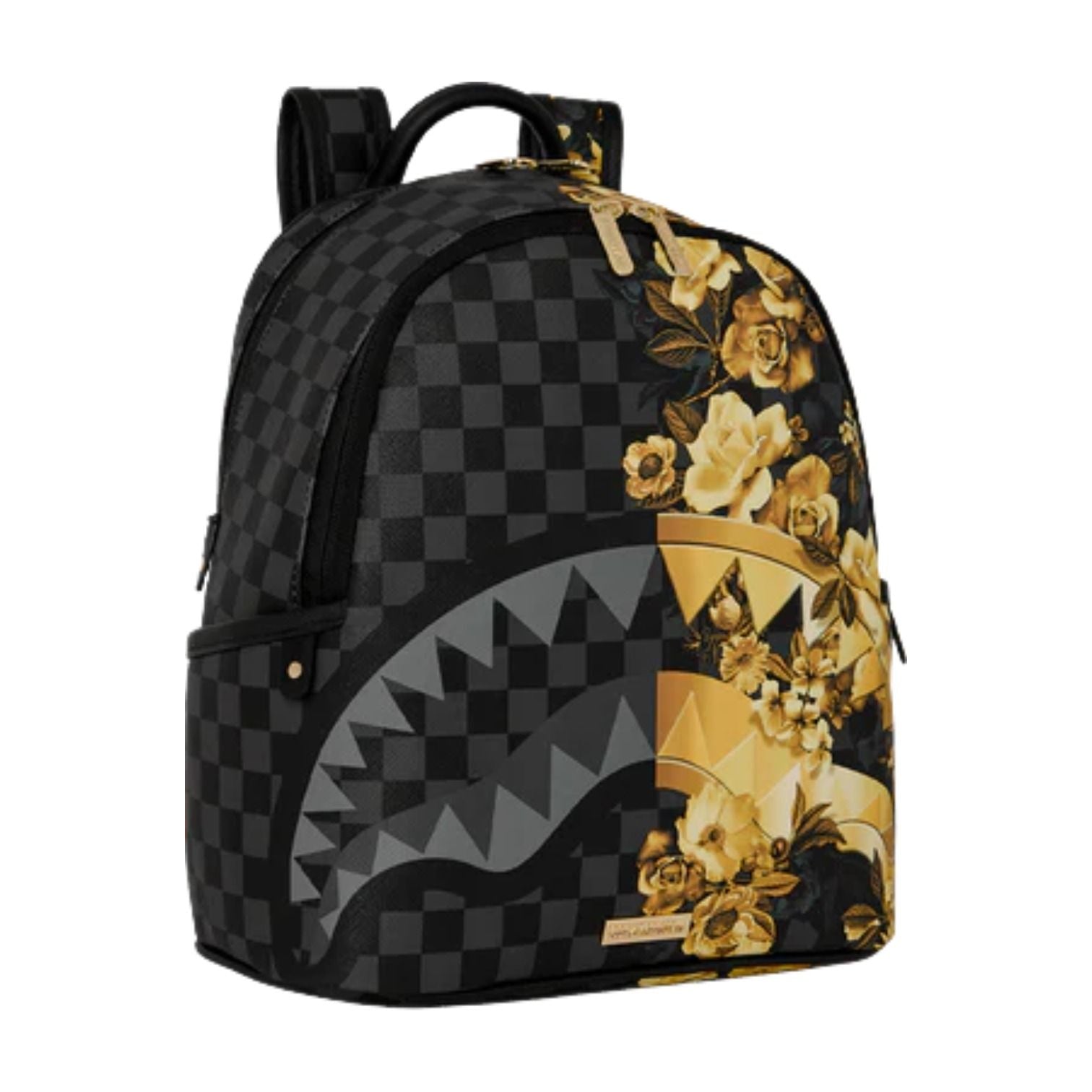 Sprayground Gold Floral Remix Savage Backpack 'Black Gold' B9003