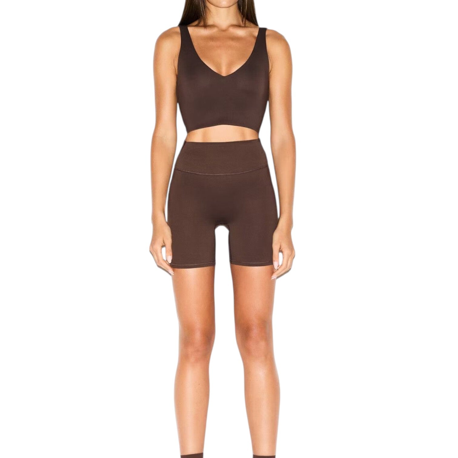 (WMNS) Nike x SKIMS Matte High-Waisted 7" Biker Shorts 'Dark Sepia' BOBKS7142W-DSP