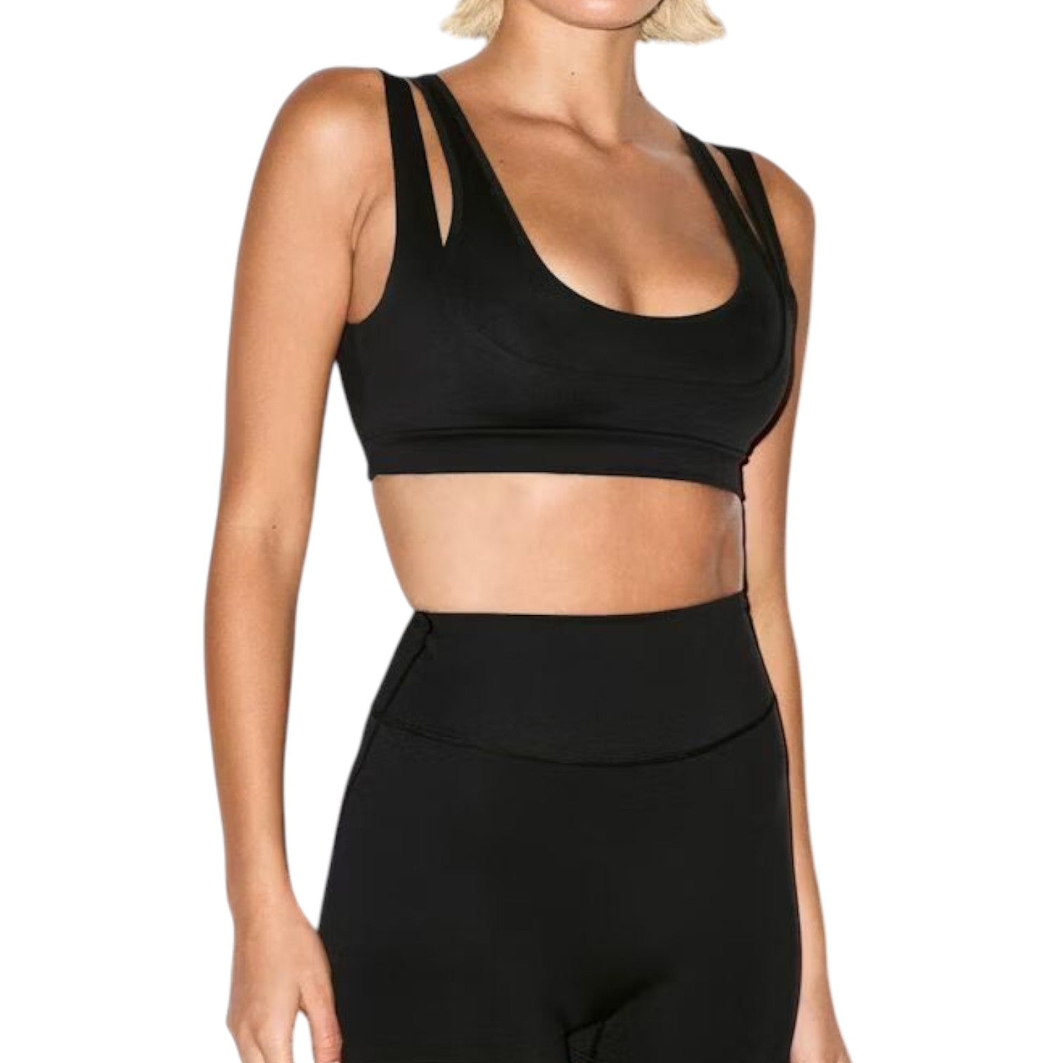 (WMNS) Nike x SKIMS Matte Double Strap Scoop Bra 'Obsidian' BRSPT6022W-OBD