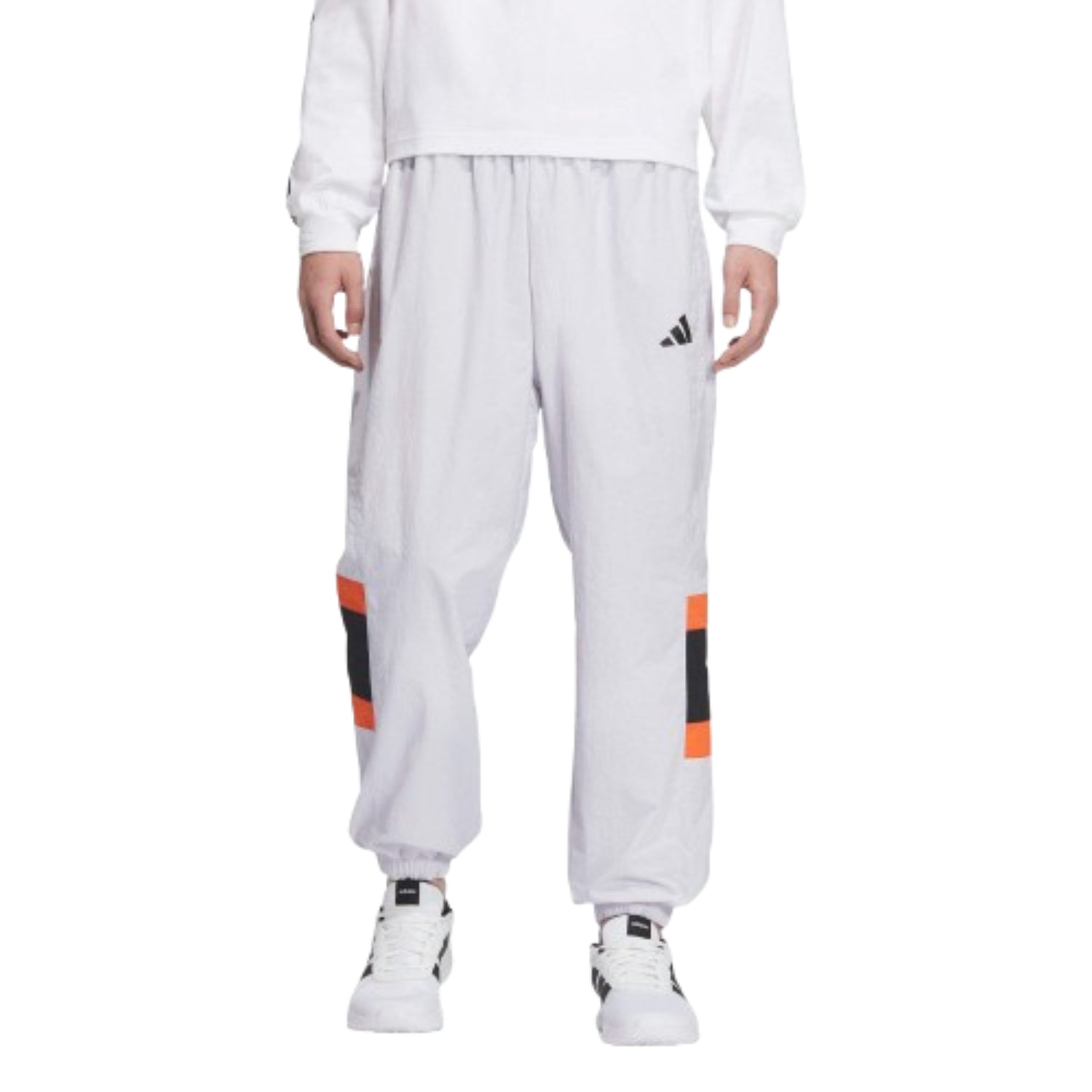 adidas Wording Pack Loose Fit Mesh-Lined Woven Elastic Hem Pants Asia Sizing 'White' JM2069