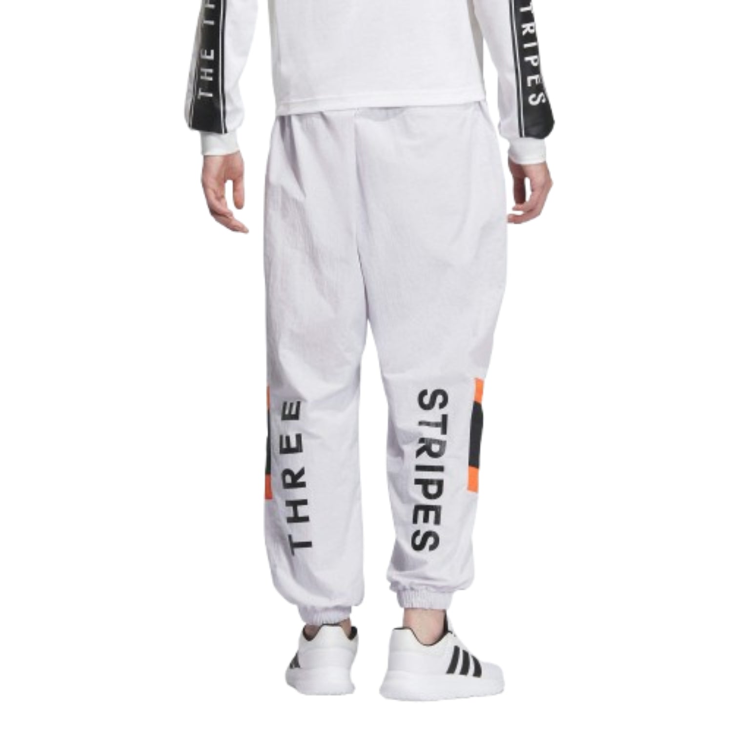adidas Wording Pack Loose Fit Mesh-Lined Woven Elastic Hem Pants Asia Sizing 'White' JM2069
