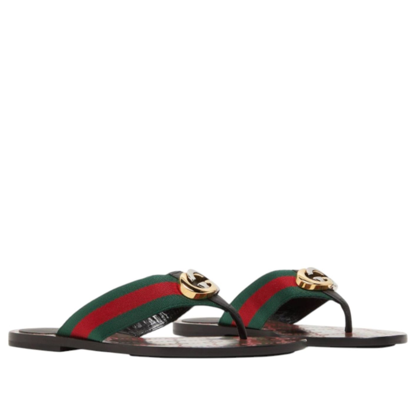 (WMNS) Gucci Web Thong Sandal 'Black' 612138-H9020-8476