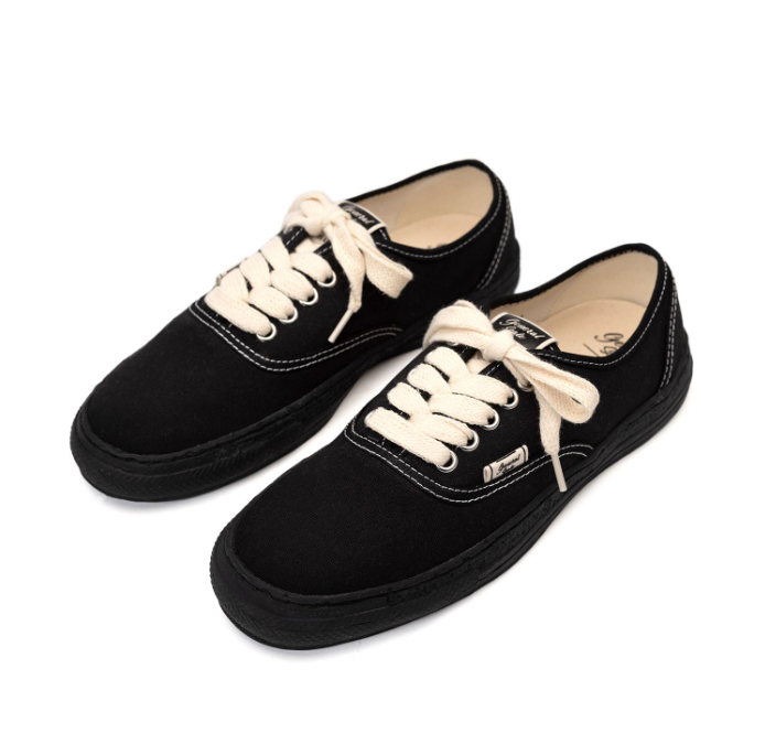 Maison MIHARA YASUHIRO PAST Sole 5 - Hole Canvas Low-top Sneaker 'Black' S09FW206-BLKBLK