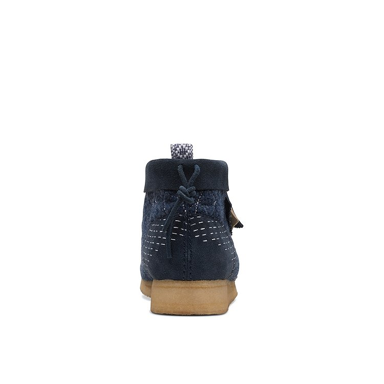 Clarks Wallabee Boots 'Navy Shashiko' 26169152