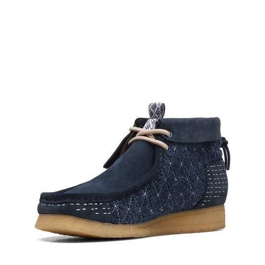 Clarks Wallabee Boots 'Navy Shashiko' 26169152