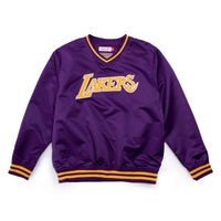 Mitchell & Ness NBA Sideline Pullover Satin Jacket 'Los Angeles Lakers' OJPO4996-LALYYPPPPURP