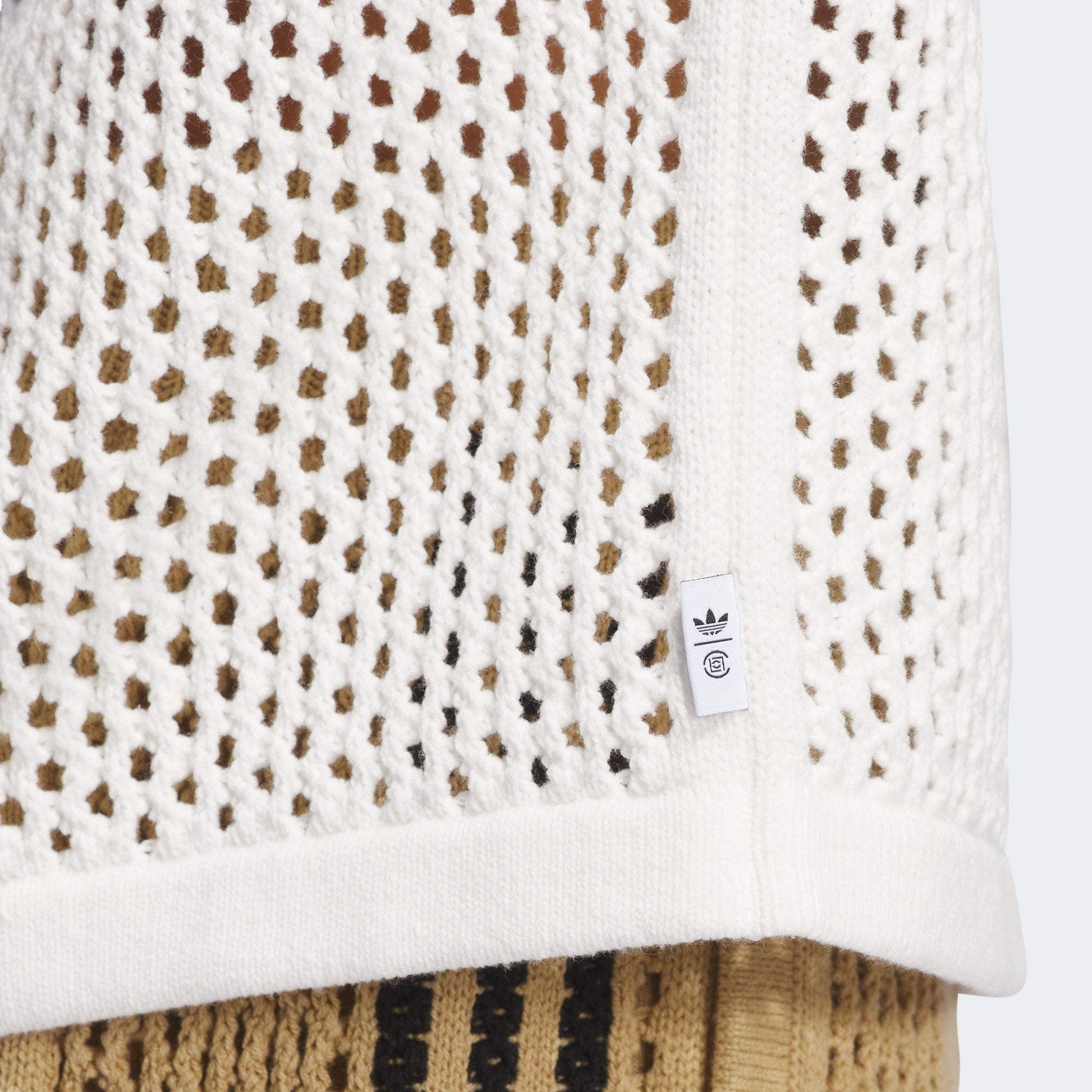adidas x CLOT FW24 Crochet Polo Shirt Asia Sizing 'Core White' JE9594